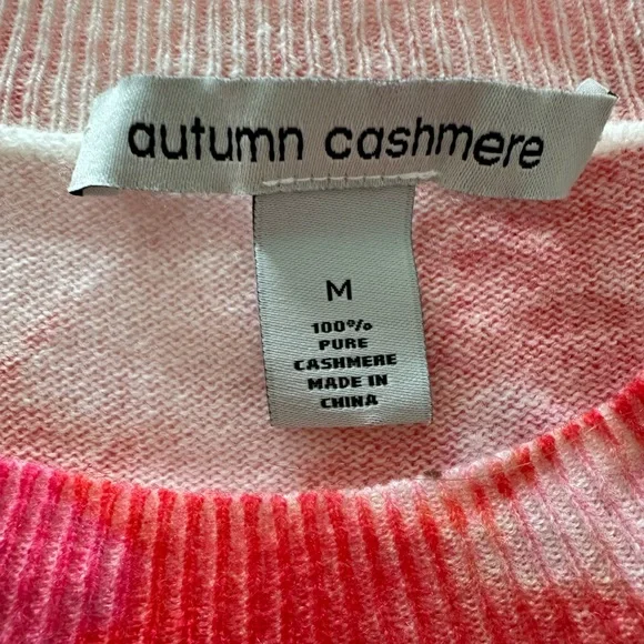 Autumn Cashmere Red floral Crew Neck Sweater Sz M - Picture 3 of 6